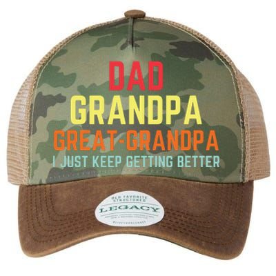 Retro Dad Grandpa Great Grandpa Legacy Tie Dye Trucker Hat