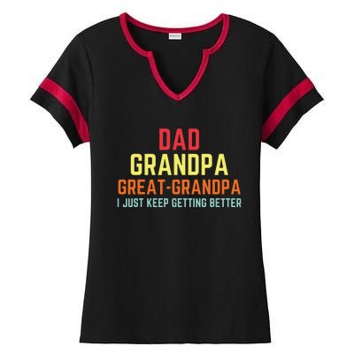 Retro Dad Grandpa Great Grandpa Ladies Halftime Notch Neck Tee