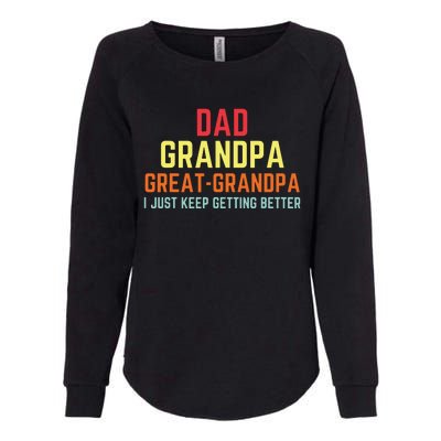 Retro Dad Grandpa Great Grandpa Womens California Wash Sweatshirt