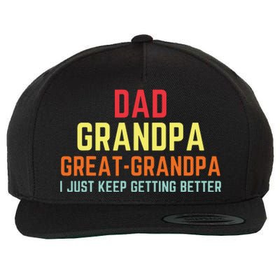 Retro Dad Grandpa Great Grandpa Wool Snapback Cap