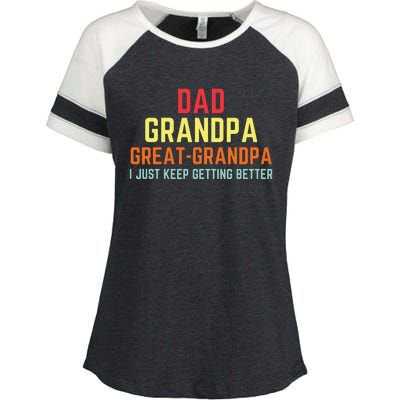 Retro Dad Grandpa Great Grandpa Enza Ladies Jersey Colorblock Tee