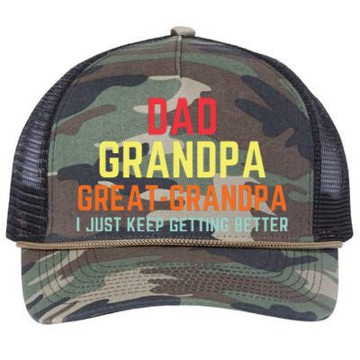 Retro Dad Grandpa Great Grandpa Retro Rope Trucker Hat Cap