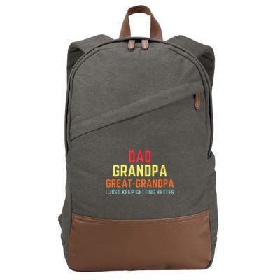 Retro Dad Grandpa Great Grandpa Cotton Canvas Backpack