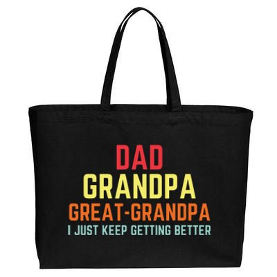 Retro Dad Grandpa Great Grandpa Cotton Canvas Jumbo Tote