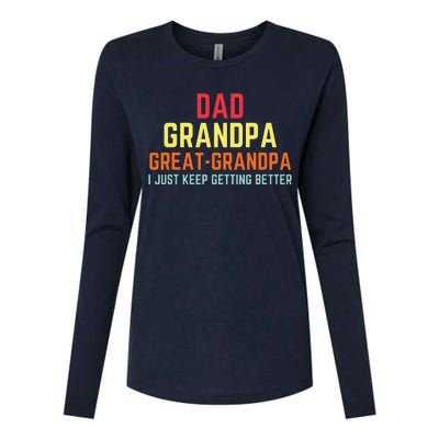 Retro Dad Grandpa Great Grandpa Womens Cotton Relaxed Long Sleeve T-Shirt