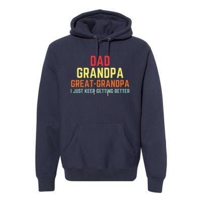 Retro Dad Grandpa Great Grandpa Premium Hoodie