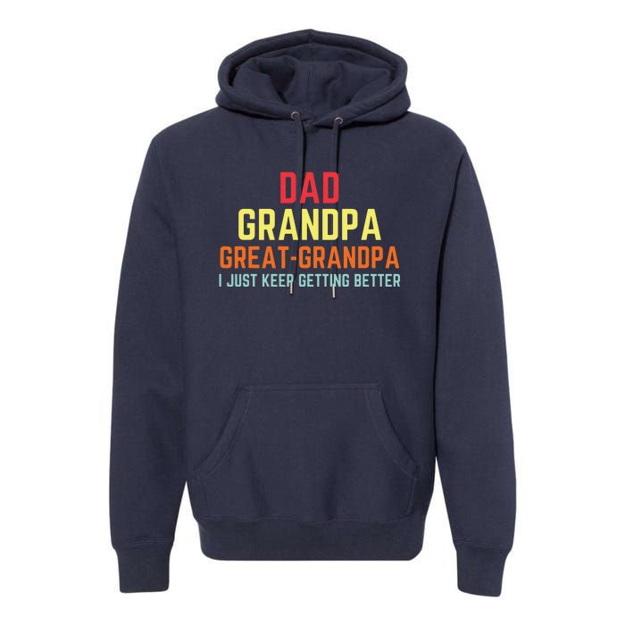 Retro Dad Grandpa Great Grandpa Premium Hoodie