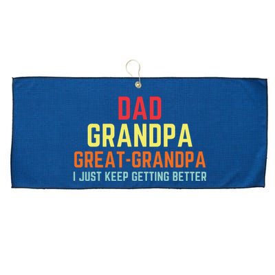 Retro Dad Grandpa Great Grandpa Large Microfiber Waffle Golf Towel