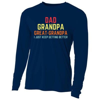 Retro Dad Grandpa Great Grandpa Cooling Performance Long Sleeve Crew