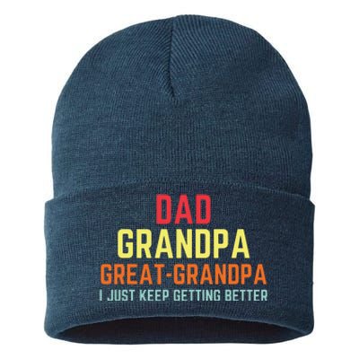 Retro Dad Grandpa Great Grandpa Sustainable Knit Beanie