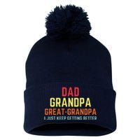 Retro Dad Grandpa Great Grandpa Pom Pom 12in Knit Beanie