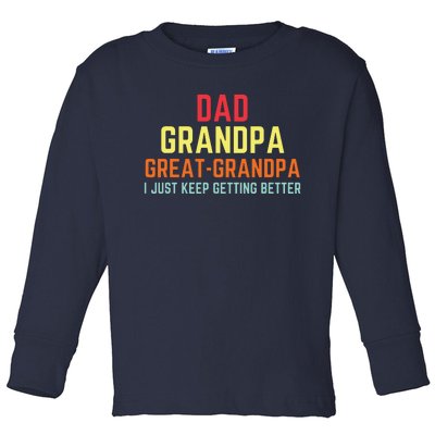 Retro Dad Grandpa Great Grandpa Toddler Long Sleeve Shirt