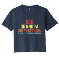 Retro Dad Grandpa Great Grandpa Women's Crop Top Tee