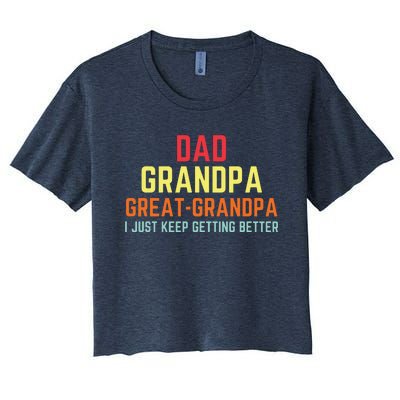 Retro Dad Grandpa Great Grandpa Women's Crop Top Tee