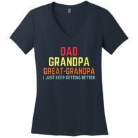 Retro Dad Grandpa Great Grandpa Women's V-Neck T-Shirt