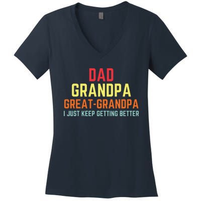 Retro Dad Grandpa Great Grandpa Women's V-Neck T-Shirt