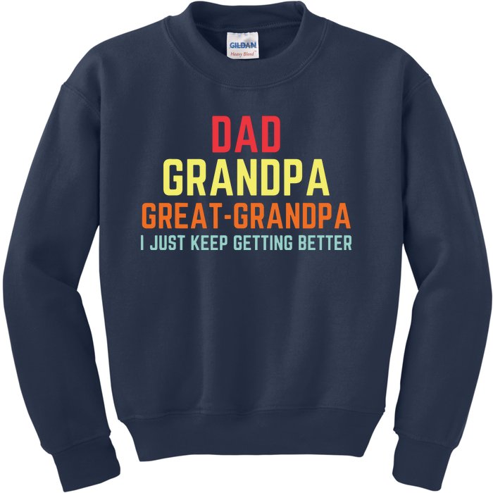 Retro Dad Grandpa Great Grandpa Kids Sweatshirt