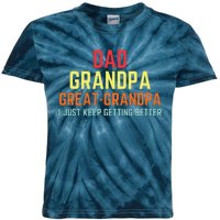 Retro Dad Grandpa Great Grandpa Kids Tie-Dye T-Shirt