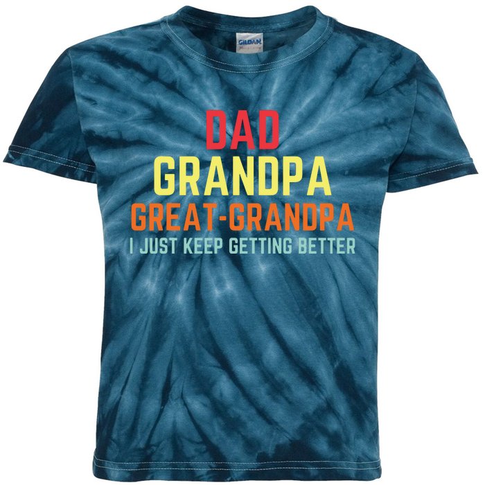 Retro Dad Grandpa Great Grandpa Kids Tie-Dye T-Shirt