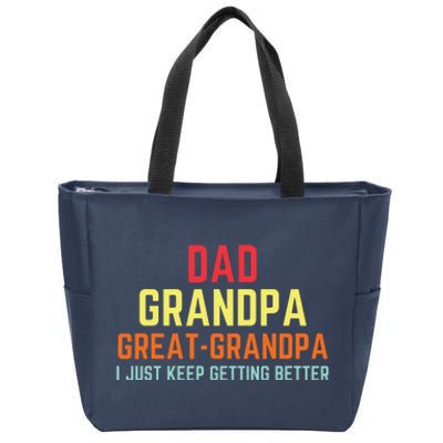 Retro Dad Grandpa Great Grandpa Zip Tote Bag