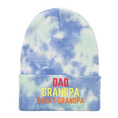 Retro Dad Grandpa Great Grandpa Tie Dye 12in Knit Beanie