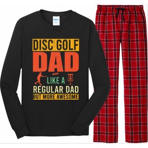 Retro Disc Golf Dad Funny Saying Disc Golfing Fathers Day Long Sleeve Pajama Set