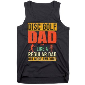 Retro Disc Golf Dad Funny Saying Disc Golfing Fathers Day Tank Top