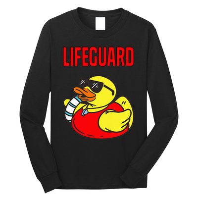 Rubber Duck Graphic Parody Lifeguard Long Sleeve Shirt