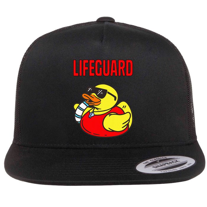 Rubber Duck Graphic Parody Lifeguard Flatbill Hat