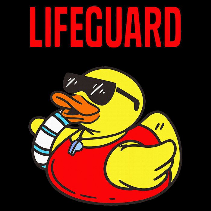 Rubber Duck Graphic Parody Lifeguard Flatbill Hat