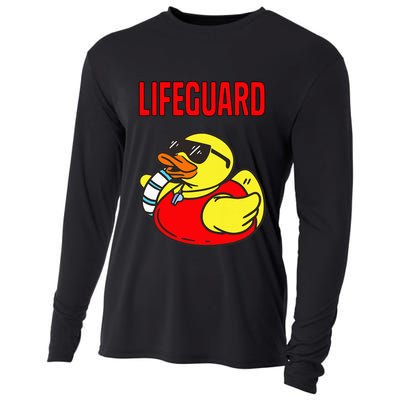 Rubber Duck Graphic Parody Lifeguard Cooling Performance Long Sleeve Crew