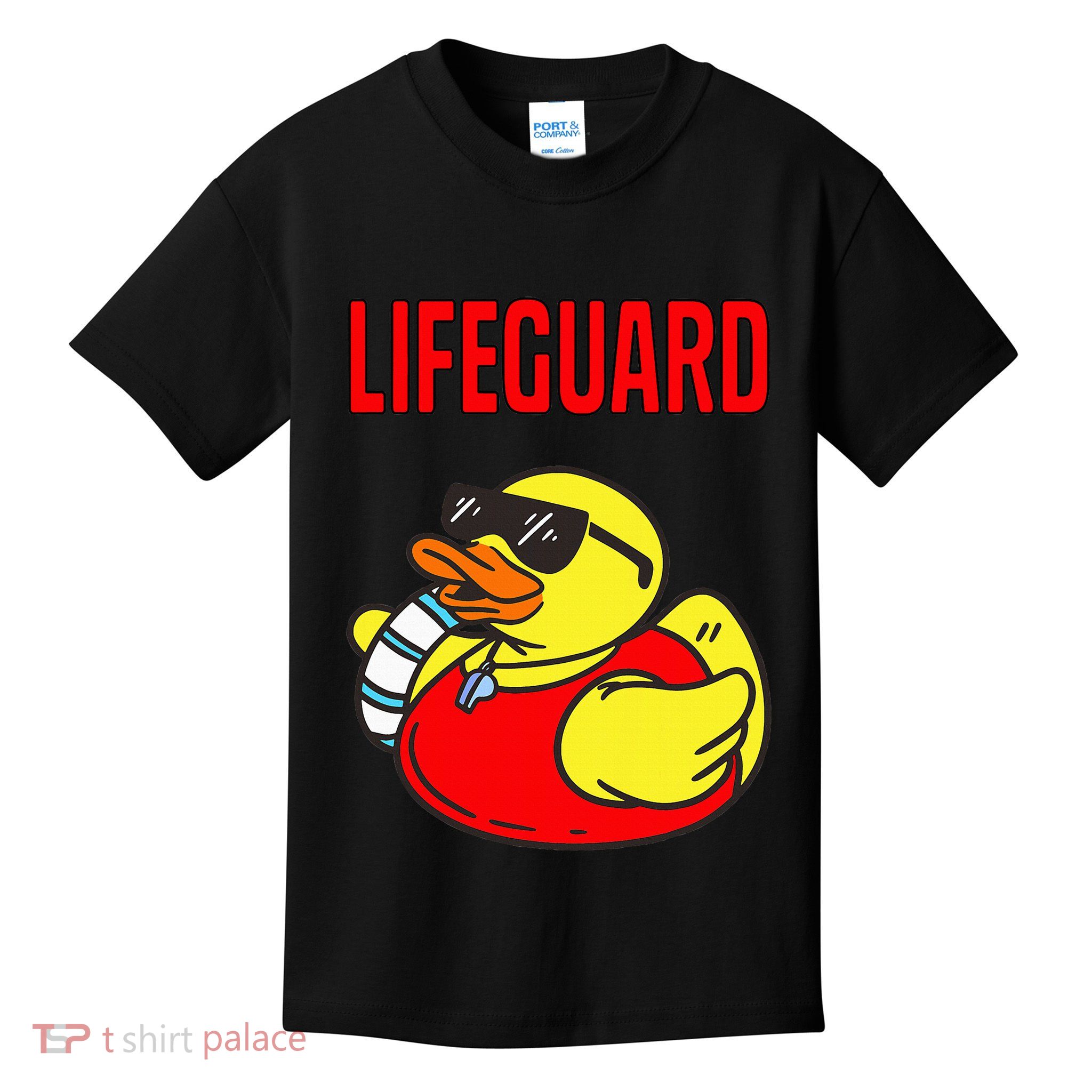 Rubber Duck Graphic Parody Lifeguard Kids T-Shirt