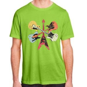 Retro Distressed Guitar Collection Rock Music Fan Adult ChromaSoft Performance T-Shirt