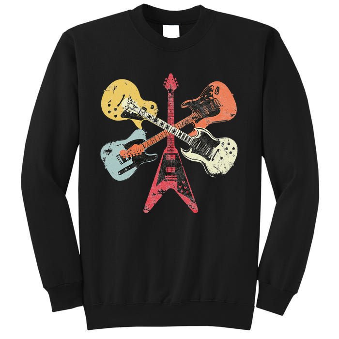 Retro Distressed Guitar Collection Rock Music Fan Sweatshirt