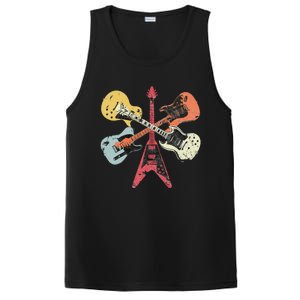 Retro Distressed Guitar Collection Rock Music Fan PosiCharge Competitor Tank