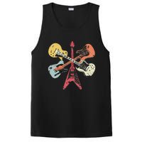 Retro Distressed Guitar Collection Rock Music Fan PosiCharge Competitor Tank