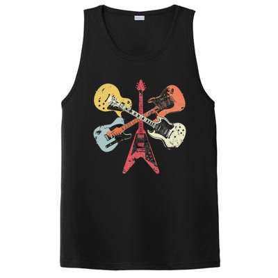 Retro Distressed Guitar Collection Rock Music Fan PosiCharge Competitor Tank