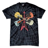 Retro Distressed Guitar Collection Rock Music Fan Tie-Dye T-Shirt