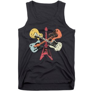 Retro Distressed Guitar Collection Rock Music Fan Tank Top