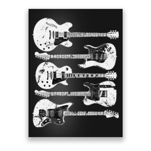 Retro Distressed Guitar Collection Rock Music Fan Poster