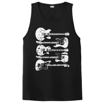 Retro Distressed Guitar Collection Rock Music Fan PosiCharge Competitor Tank