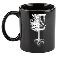 Retro Disc Golf Basket Tree Frisbee Golf Matching 11oz C Handle Ceramic Mug