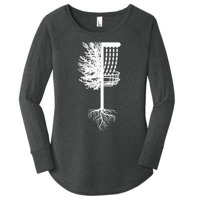 Retro Disc Golf Basket Tree Frisbee Golf Matching Women's Perfect Tri Tunic Long Sleeve Shirt