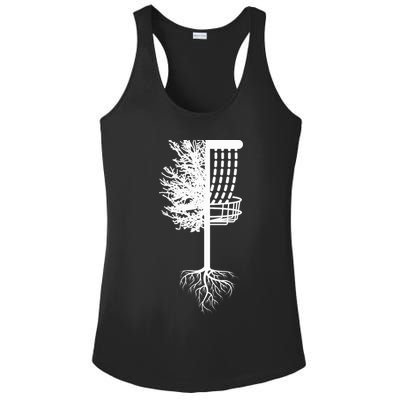 Retro Disc Golf Basket Tree Frisbee Golf Matching Ladies PosiCharge Competitor Racerback Tank