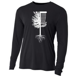 Retro Disc Golf Basket Tree Frisbee Golf Matching Cooling Performance Long Sleeve Crew