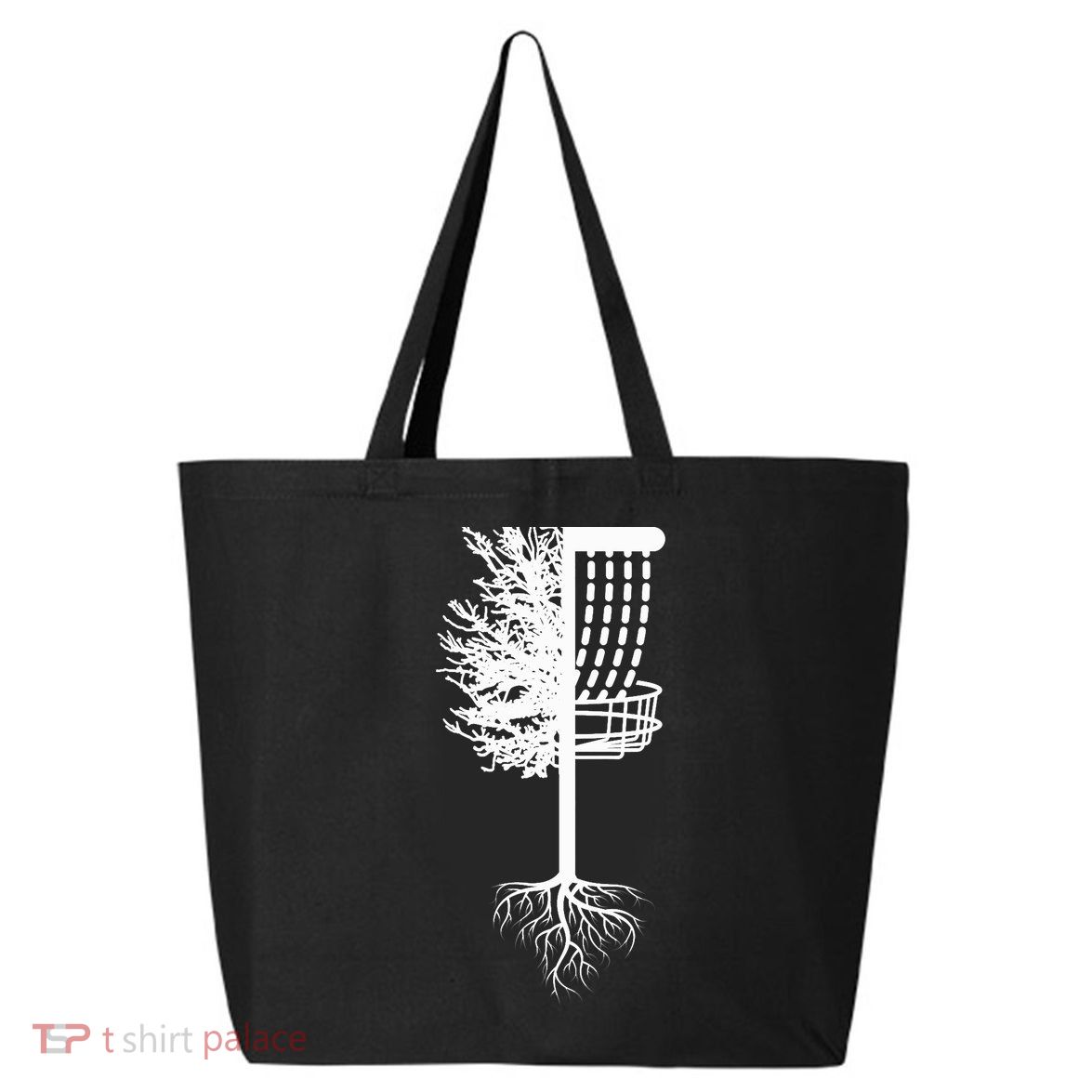 Retro Disc Golf Basket Tree Frisbee Golf Matching 25L Jumbo Tote