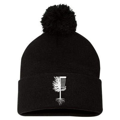 Retro Disc Golf Basket Tree Frisbee Golf Matching Pom Pom 12in Knit Beanie