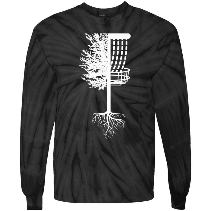 Retro Disc Golf Basket Tree Frisbee Golf Matching Tie-Dye Long Sleeve Shirt