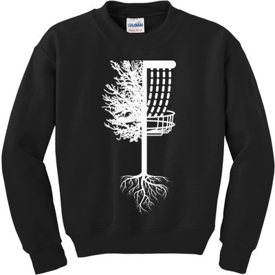 Retro Disc Golf Basket Tree Frisbee Golf Matching Kids Sweatshirt