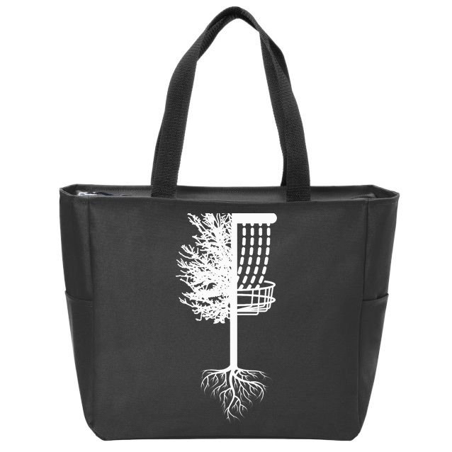 Retro Disc Golf Basket Tree Frisbee Golf Matching Zip Tote Bag